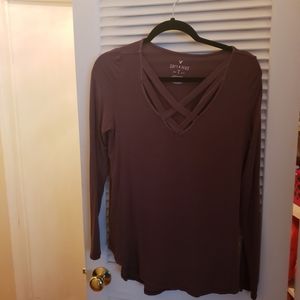American Eagle Ls tee w/ criss cross straps